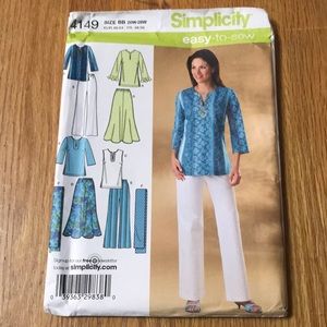 Sewing pattern Simplicity 4149 skirt pants tunic scarf